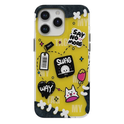 TGVI'S Stylish Series For iPhone 15 Pro Max Case IML Graffiti Pattern PET+TPU Phone Cover