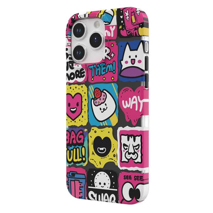 TGVI'S Stylish Series For iPhone 15 Pro Max Case IML Graffiti Pattern PET+TPU Phone Cover