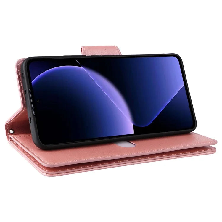For Xiaomi Redmi K60 Ultra / 13T Pro Case Zipper Wallet Rivet Decor Leather Phone Cover