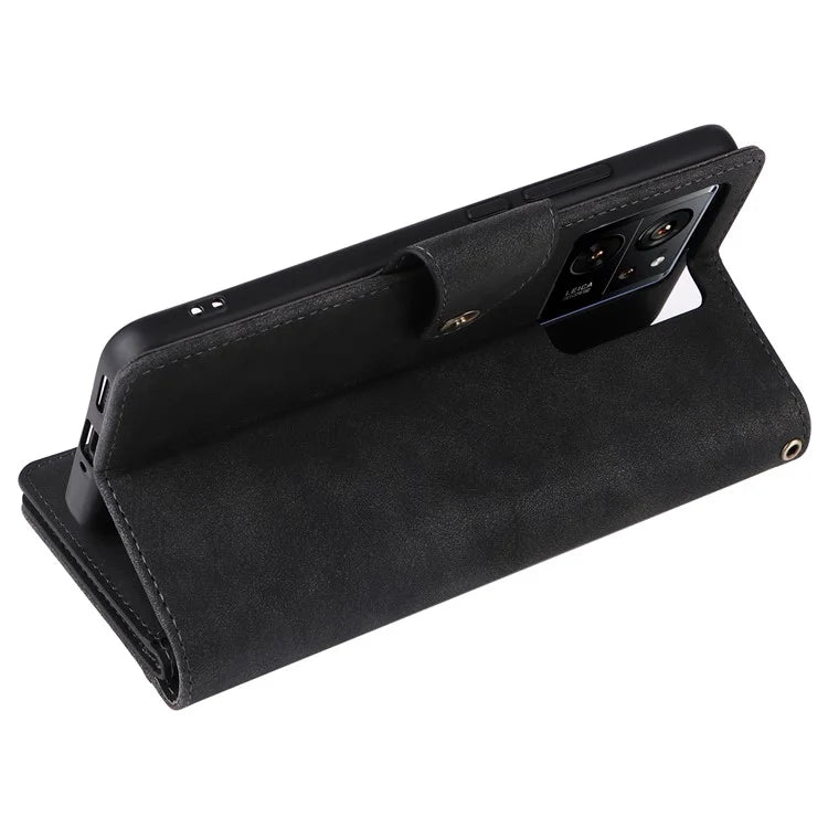 For Xiaomi Redmi K60 Ultra / 13T Pro Case Zipper Wallet Rivet Decor Leather Phone Cover