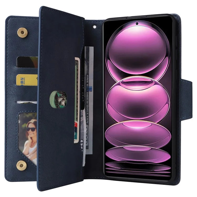 For Xiaomi Redmi Note 12 Pro Speed 5G / Note 12 Pro 5G / Poco X5 Pro 5G Case Wallet Rivet Decor Leather Folio Flip Phone Cover