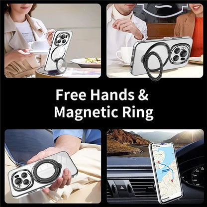 For Honor Magic6 5G Case PC+TPU Ring Kickstand Phone Cover Compatible with MagSafe