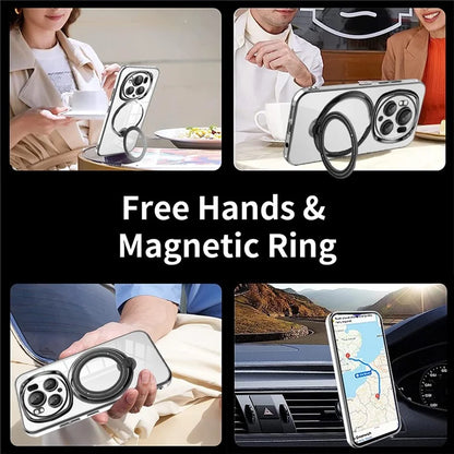 For Honor Magic6 Pro 5G Magnetic Phone Case PC+TPU Bump Proof Kickstand Cover