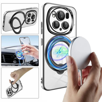 For Honor Magic6 Pro 5G Magnetic Phone Case PC+TPU Bump Proof Kickstand Cover