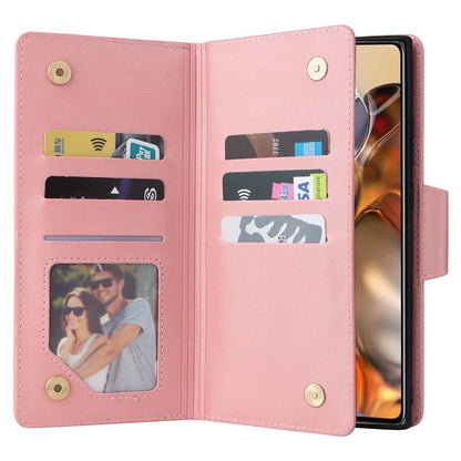 For Xiaomi 11T 5G / Xiaomi 11T Pro 5G Case Rivet Decor Leather Wallet Phone Cover with 9 Card Slots