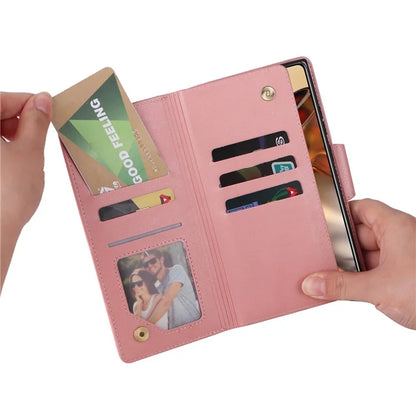 For Xiaomi 11T 5G / Xiaomi 11T Pro 5G Case Rivet Decor Leather Wallet Phone Cover with 9 Card Slots