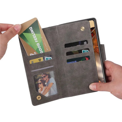 For Xiaomi 11T 5G / Xiaomi 11T Pro 5G Case Rivet Decor Leather Wallet Phone Cover with 9 Card Slots