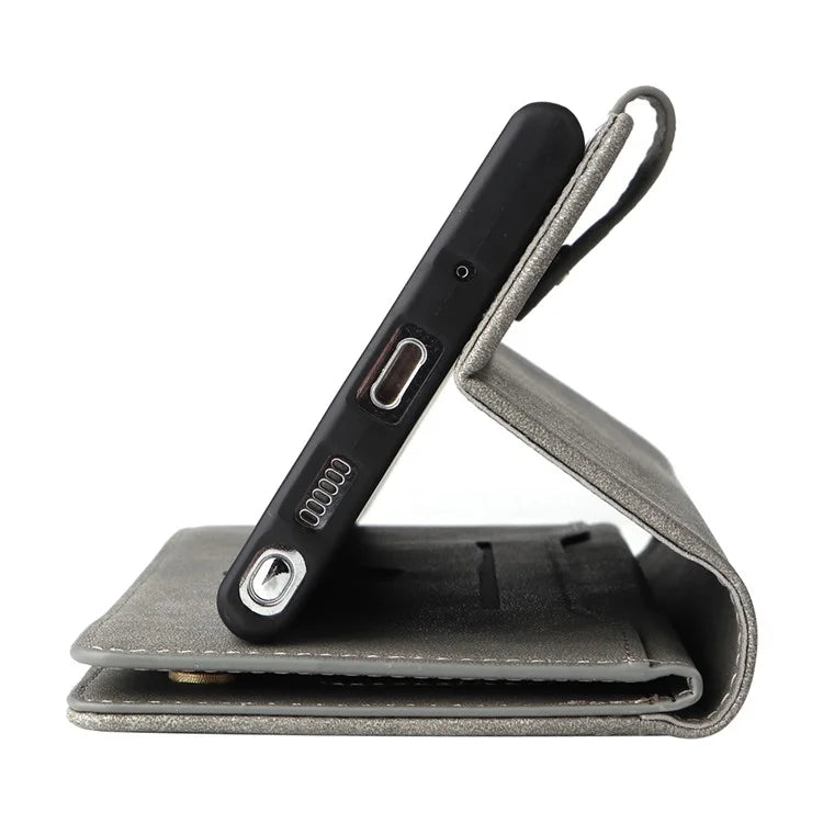 For Xiaomi 11T 5G / Xiaomi 11T Pro 5G Case Rivet Decor Leather Wallet Phone Cover with 9 Card Slots