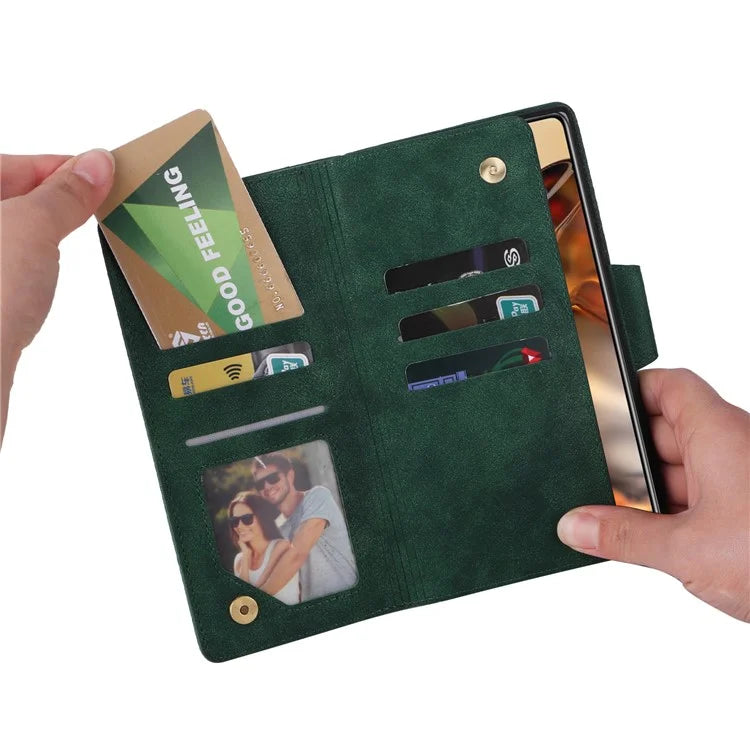 For Xiaomi 11T 5G / Xiaomi 11T Pro 5G Case Rivet Decor Leather Wallet Phone Cover with 9 Card Slots