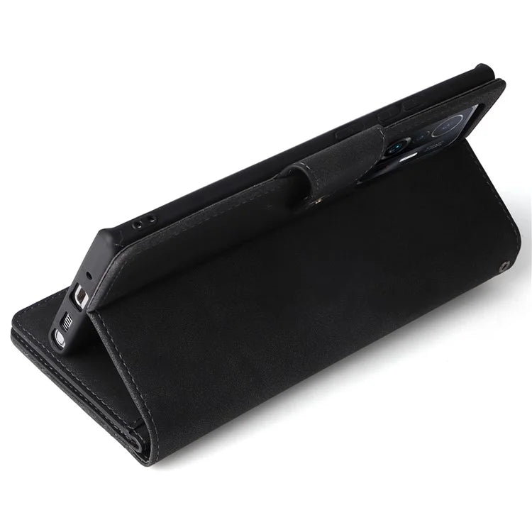 For Xiaomi 11T 5G / Xiaomi 11T Pro 5G Case Rivet Decor Leather Wallet Phone Cover with 9 Card Slots