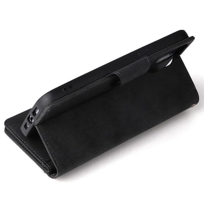 For iPhone 13 Pro Max Case Card Slots Leather Stand Phone Cover with Rivet Decor