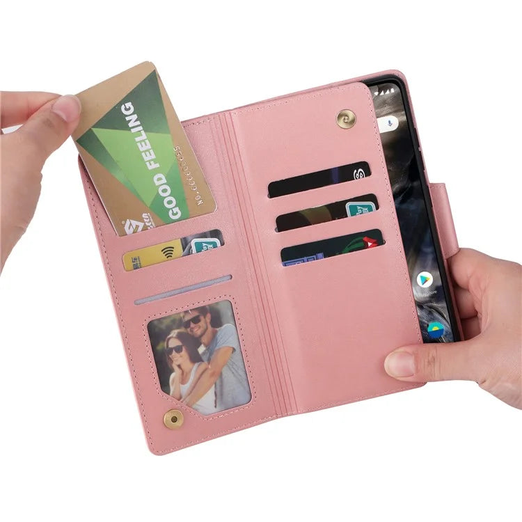 For OnePlus Nord Case PU Leather Foldable Stand Wallet Phone Cover with Rivet Decor