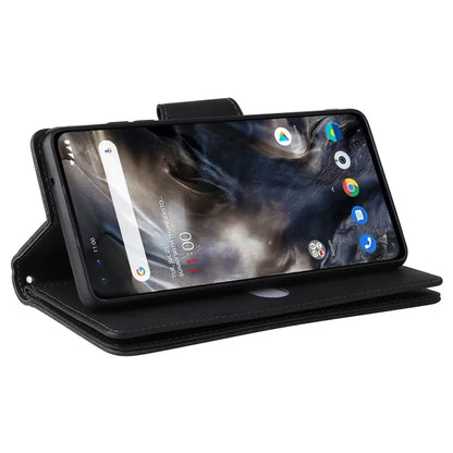For OnePlus Nord Case PU Leather Foldable Stand Wallet Phone Cover with Rivet Decor