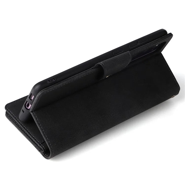 For OnePlus Nord Case PU Leather Foldable Stand Wallet Phone Cover with Rivet Decor