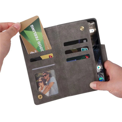 For OnePlus Nord Case PU Leather Foldable Stand Wallet Phone Cover with Rivet Decor