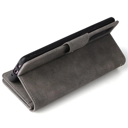 For OnePlus Nord Case PU Leather Foldable Stand Wallet Phone Cover with Rivet Decor