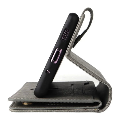 For OnePlus Nord Case PU Leather Foldable Stand Wallet Phone Cover with Rivet Decor