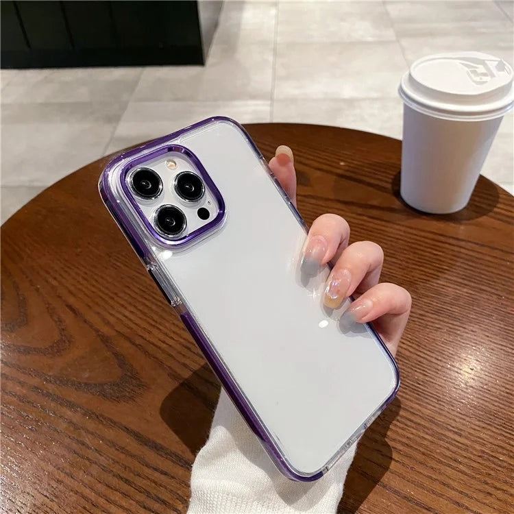 For iPhone 14 Pro Max Case Stylish PC+TPU Clear Back Anti-drop Phone Cover