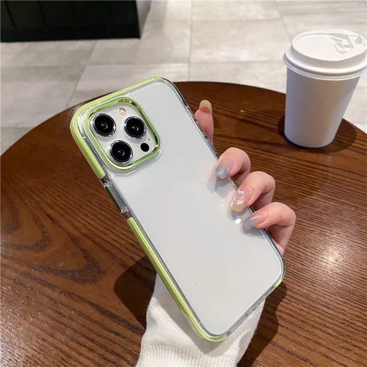 For iPhone 13 Pro Case Metal Camera Frame PC+TPU Clear Phone Cover