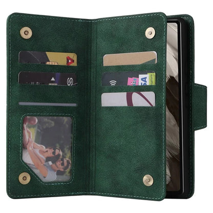 For Google Pixel 7a Case Multiple Card Slots PU Leather Phone Cover with Rivet Decor