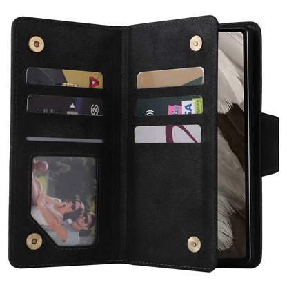 For Google Pixel 7a Case Multiple Card Slots PU Leather Phone Cover with Rivet Decor