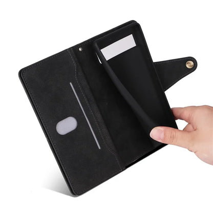 For Google Pixel 7a Case Multiple Card Slots PU Leather Phone Cover with Rivet Decor