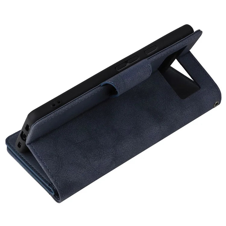 For Google Pixel 7a Case Multiple Card Slots PU Leather Phone Cover with Rivet Decor