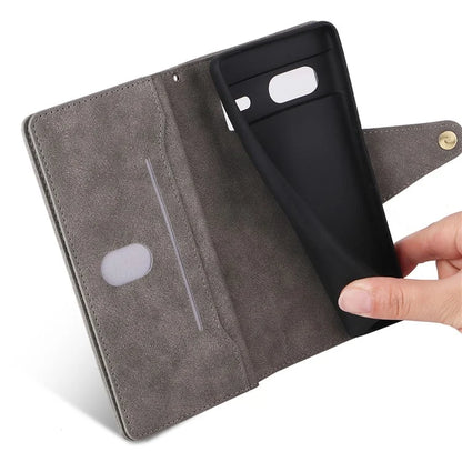 For Google Pixel 7 5G Case Multiple Card Slots Rivet Decor Leather Stand Phone Cover
