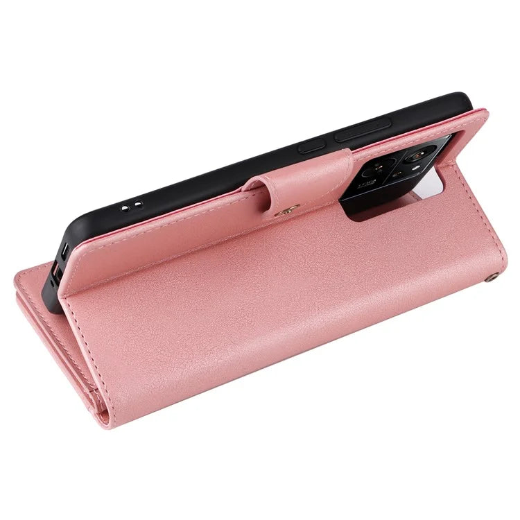For Xiaomi Redmi K60 Ultra / 13T / 13T Pro Magnetic Case Rivet Decor PU Leather Zipper Wallet Cover