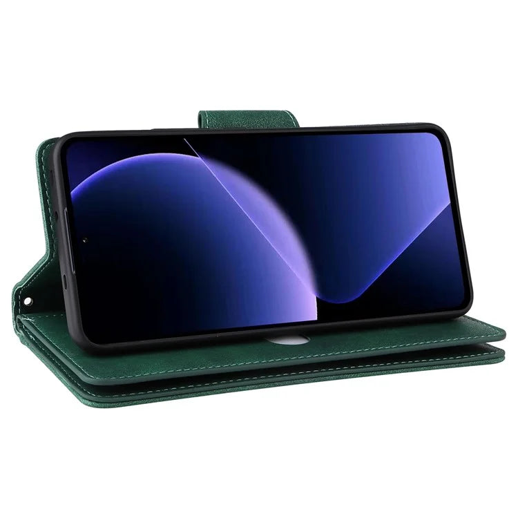For Xiaomi Redmi K60 Ultra / 13T / 13T Pro Magnetic Case Rivet Decor PU Leather Zipper Wallet Cover