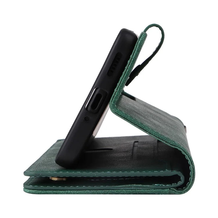 For Xiaomi Redmi K60 Ultra / 13T / 13T Pro Magnetic Case Rivet Decor PU Leather Zipper Wallet Cover