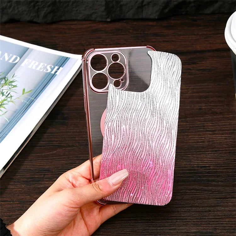 KADEM For iPhone 15 Pro Max TPU Case Glitter Powder Electroplated Smart Phone Cover