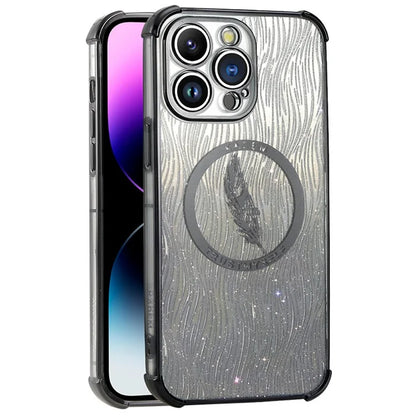 KADEM For iPhone 15 Pro Max TPU Case Glitter Powder Electroplated Smart Phone Cover