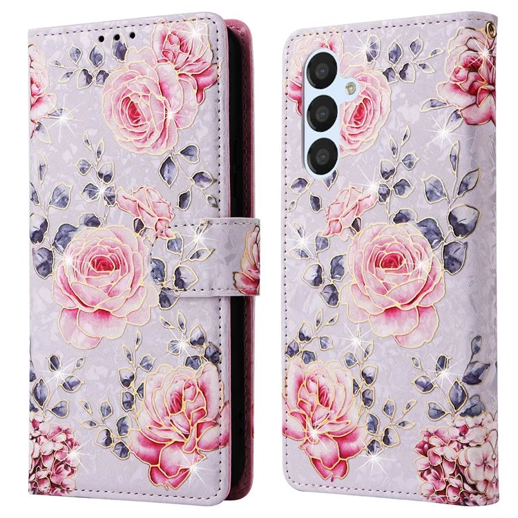 For Samsung Galaxy A54 5G Case RFID Blocking Magnetic Phone Cover with Lacquered Design