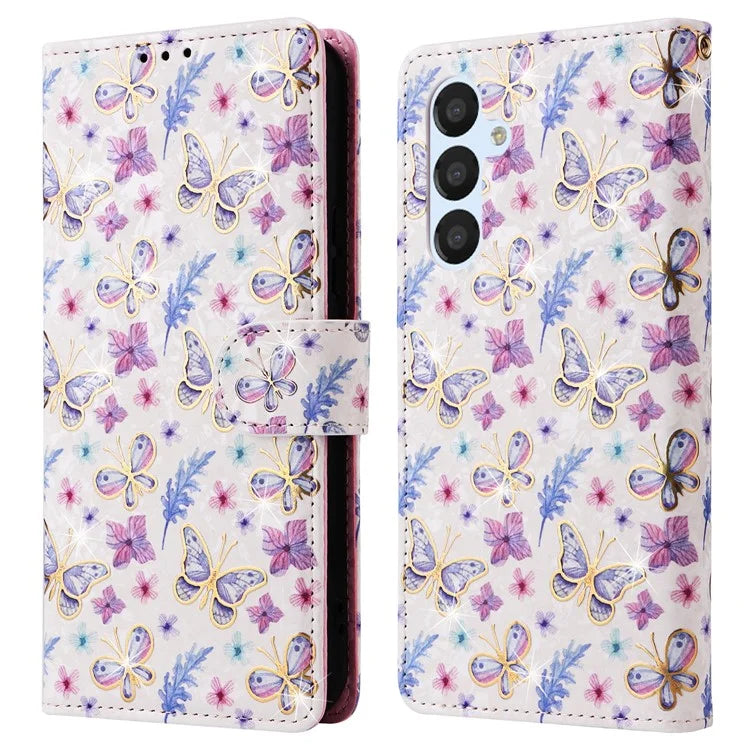 For Samsung Galaxy A54 5G Case RFID Blocking Magnetic Phone Cover with Lacquered Design