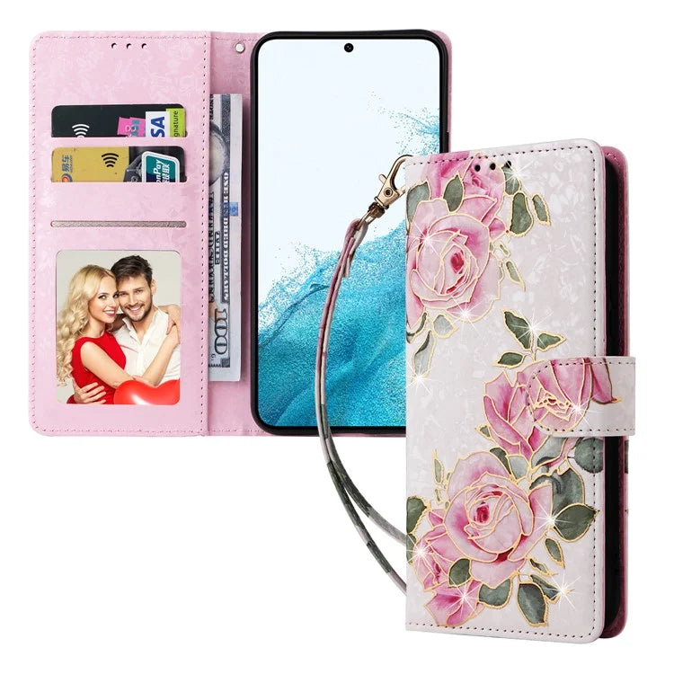 For Samsung Galaxy A54 5G Case RFID Blocking Magnetic Phone Cover with Lacquered Design