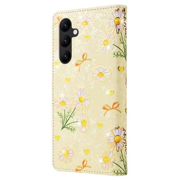 For Samsung Galaxy A34 5G Phone Case RFID Blocking Lacquered Design Flip Stand Cover