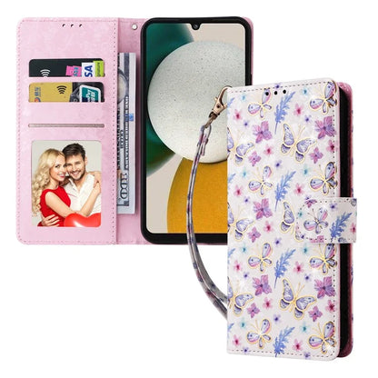 For Samsung Galaxy A34 5G Phone Case RFID Blocking Lacquered Design Flip Stand Cover