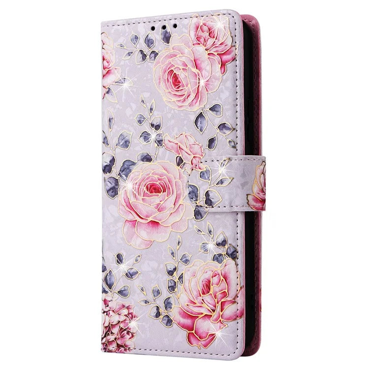For Samsung Galaxy A34 5G Phone Case RFID Blocking Lacquered Design Flip Stand Cover