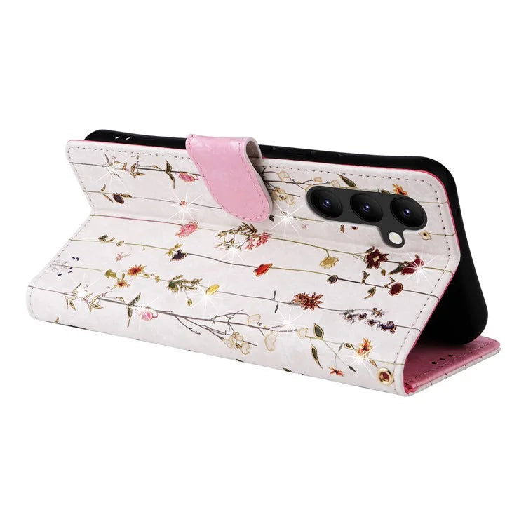 For Samsung Galaxy A34 5G Phone Case RFID Blocking Lacquered Design Flip Stand Cover
