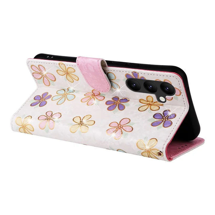 For Samsung Galaxy A34 5G Phone Case RFID Blocking Lacquered Design Flip Stand Cover