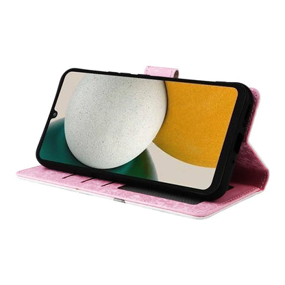 For Samsung Galaxy A34 5G Phone Case RFID Blocking Lacquered Design Flip Stand Cover