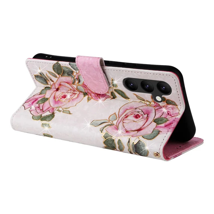 For Samsung Galaxy A34 5G Phone Case RFID Blocking Lacquered Design Flip Stand Cover