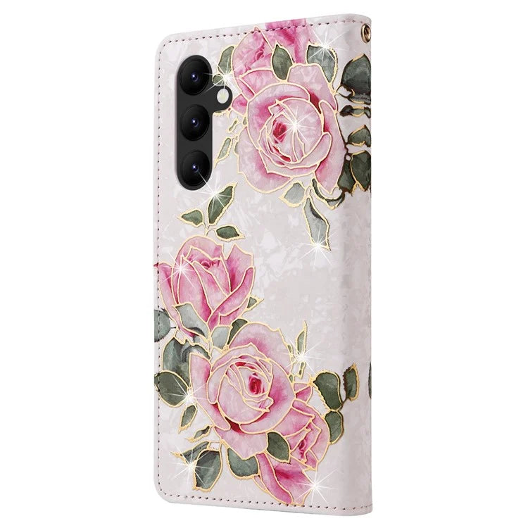 For Samsung Galaxy A34 5G Phone Case RFID Blocking Lacquered Design Flip Stand Cover