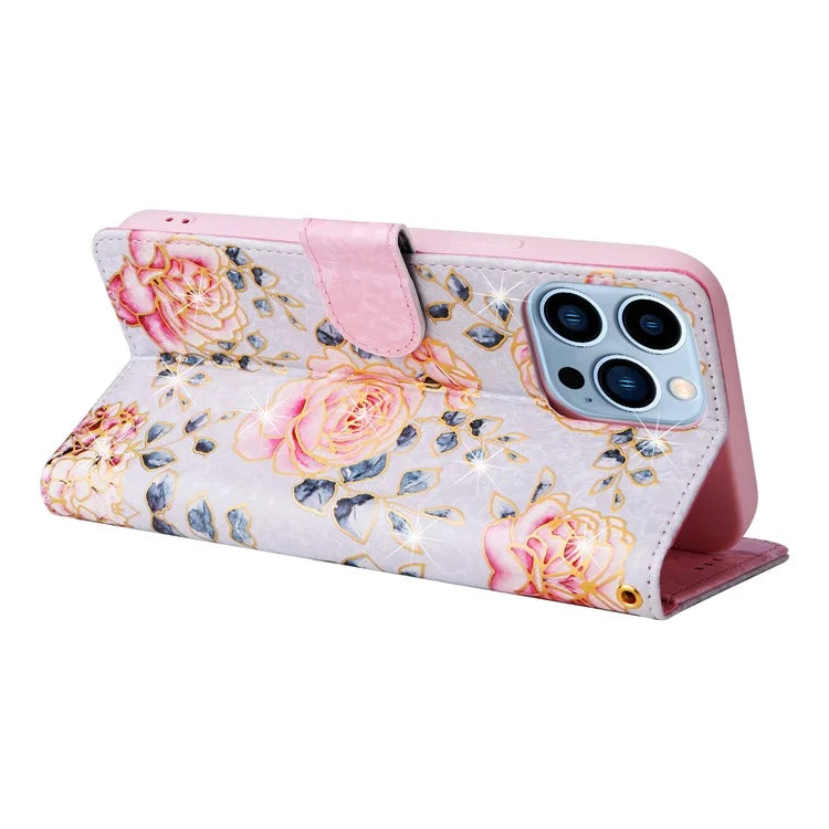 For iPhone 13 Pro Max 6.7 inch Case RFID Blocking Lacquered Design Mobile Phone Cover