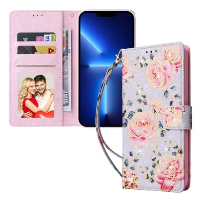 For iPhone 13 Pro Max 6.7 inch Case RFID Blocking Lacquered Design Mobile Phone Cover