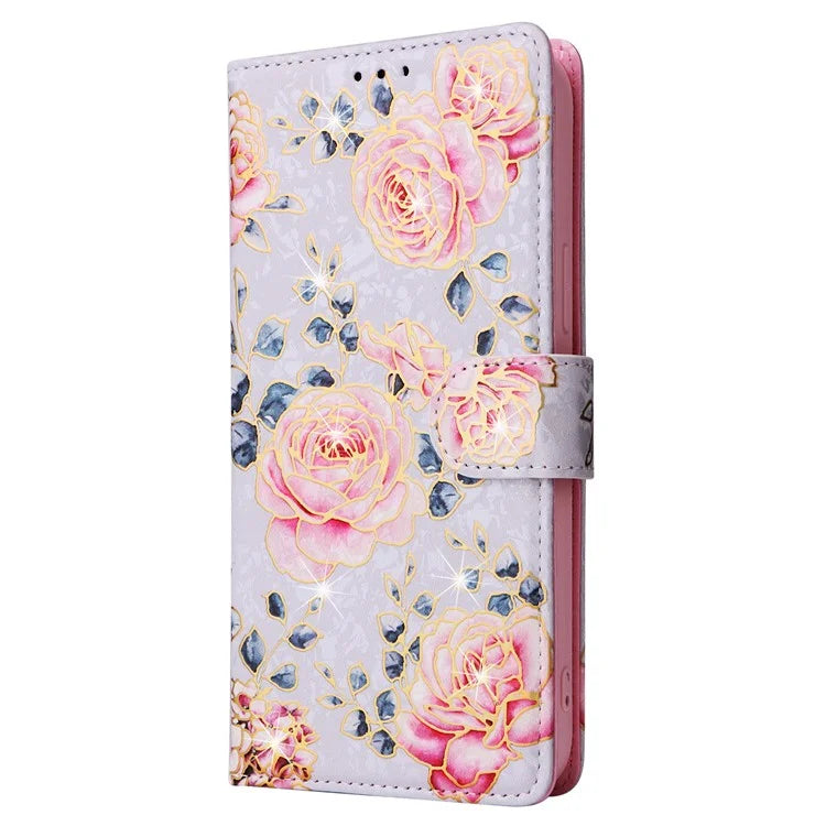 For iPhone 13 Pro Max 6.7 inch Case RFID Blocking Lacquered Design Mobile Phone Cover