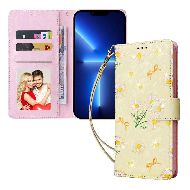 For iPhone 13 Pro Max 6.7 inch Case RFID Blocking Lacquered Design Mobile Phone Cover