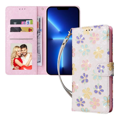 For iPhone 13 Pro Max 6.7 inch Case RFID Blocking Lacquered Design Mobile Phone Cover