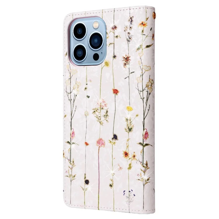 For iPhone 13 Pro Max 6.7 inch Case RFID Blocking Lacquered Design Mobile Phone Cover